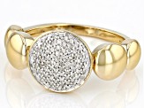 Pre-Owned White Diamond 14k Yellow Gold Over Sterling Silver Cluster Ring 0.20ctw