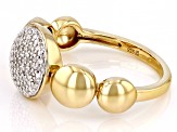 Pre-Owned White Diamond 14k Yellow Gold Over Sterling Silver Cluster Ring 0.20ctw