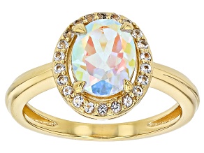 Pre-Owned Mercury Mist® Mystic Topaz 18k Yellow Gold Over Sterling Silver Ring 2.06ctw