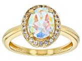 Pre-Owned Mercury Mist® Mystic Topaz 18k Yellow Gold Over Sterling Silver Ring 2.06ctw