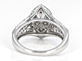 Pre-Owned White Diamond Rhodium Over Sterling Silver Cluster Ring 1.25ctw