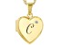 Pre-Owned White Zircon 18k Yellow Gold Over Silver "C" Initial Childrens Heart Locket Pendant With C