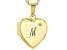 Pre-Owned White Zircon 18k Yellow Gold Over Silver "M" Initial Childrens Heart Locket Pendant With C