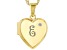 Pre-Owned White Zircon 18k Yellow Gold Over Silver "E" Initial Childrens Heart Locket Pendant With C