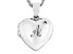 Pre-Owned White Zircon Rhodium Over Silver "A" Initial Children's Heart Locket Pendant With Chain 0.