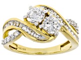 Pre-Owned White Cubic Zirconia 18k Yellow Gold Over Sterling Silver Ring 1.95ctw