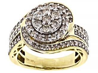 Pre-Owned Candlelight Diamonds™ 10k Yellow Gold Cluster Ring 1.50ctw