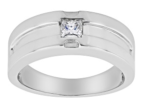 Pre-Owned Moissanite platineve mens ring .37ctw DEW.