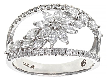 Picture of Pre-Owned White Diamond Rhodium Over 14k White Gold Open Design Ring 1.25ctw