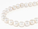 Pre-Owned White Cultured Freshwater Pearl Rhodium Over Sterling Silver 24 Inch Necklace