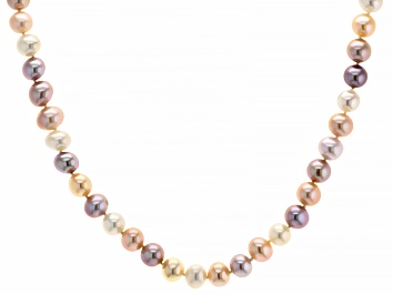 Picture of Pre-Owned Multi-Pink Cultured Freshwater Pearls 14k Yellow Gold 18 Inch Strand Necklace