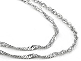 Pre-Owned Rhodium Over 14k White Gold Singapore Chain Set Of Two