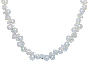 Pre-Owned Multi-Color Cultured Japanese Akoya Pearl Rhodium Over Sterling Silver Necklace