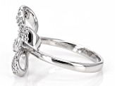 Pre-Owned White Cubic Zirconia Rhodium Over Sterling Silver Bow Ring 1.17ctw