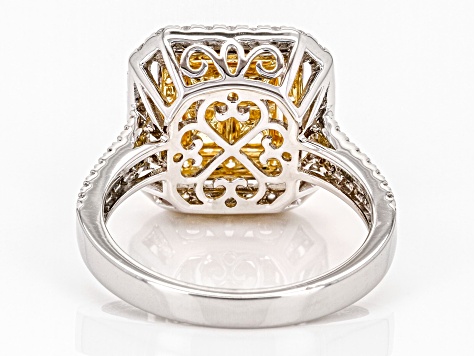 Pre-Owned Natural Yellow Diamond And White Diamond 14k White Gold