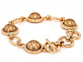 Pre-Owned Brown Imitation Pearl Gold Tone Bracelet