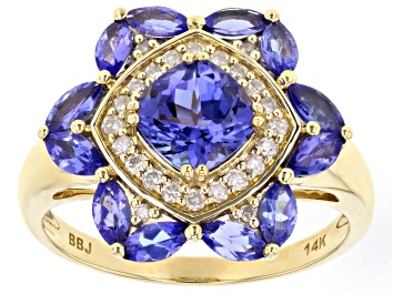 Picture of Pre-Owned Blue Tanzanite 14k Yellow Gold Ring 1.87ctw
