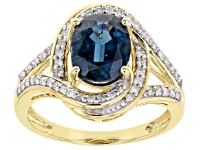 Pre-Owned Teal Blue Chrome Kyanite 14k Yellow Gold Ring 2.22ctw