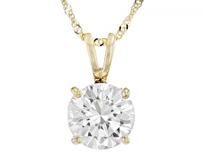 Pre-Owned Moissanite 14k Yellow Gold Pendant 2.20ct DEW.