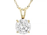 Pre-Owned Moissanite 14k Yellow Gold Pendant 2.20ct DEW.