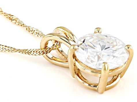 Pre-Owned Moissanite 14k Yellow Gold Pendant 2.20ct DEW.