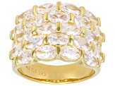 Pre-Owned White Cubic Zirconia 18k Yellow Gold Over Sterling Silver Ring 7.72ctw