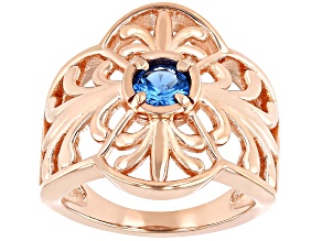 Pre-Owned Blue Lab Created Spinel Copper Ring