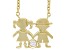 Pre-Owned White Lab Created Sapphire 18k Yellow Gold Over Sterling Silver Children's Necklace .03ct