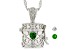 Pre-Owned Green Chrome Diopside Rhodium Over Silver Childrens Prayer Box Pendant Chain 0.18ctw