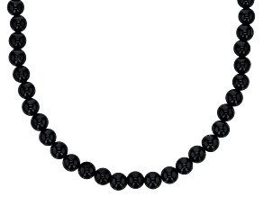 Pre-Owned Black Spinel Rhodium Over Sterling Silver Men's Necklace