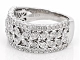 Pre-Owned White Diamond Rhodium Over Sterling Silver Band Ring 0.75ctw