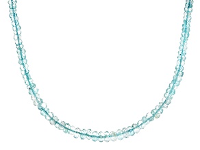 Pre-Owned Blue Aquamarine Rhodium Over Sterling Silver Bolo Necklace
