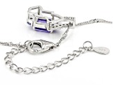 Pre-Owned Tanzanite Rhodium Over Sterling Silver Pendant With Chain 1.12ctw