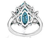Pre-Owned Blue Composite Turquoise Rhodium Over Sterling Silver Ring 0.17ctw