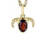 Pre-Owned Red Garnet 18k Yellow Gold Over Sterling Silver Capricorn Pendant With Chain 0.81ct