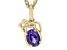 Pre-Owned Purple African Amethyst 18k Yellow Gold Over  Silver Aquarius Pendant With Chain 0.64ct