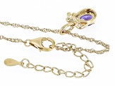 Pre-Owned Purple African Amethyst 18k Yellow Gold Over  Silver Aquarius Pendant With Chain 0.64ct