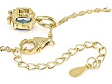 Pre-Owned Blue Lab Created Alexandrite 18k Yellow Gold Over Silver Gemini Pendant With Chain 0.73ct