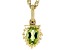 Pre-Owned Green Peridot 18k Yellow Gold Over Sterling Silver Leo Pendant With Chain 0.70ct