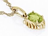 Pre-Owned Green Peridot 18k Yellow Gold Over Sterling Silver Leo Pendant With Chain 0.70ct