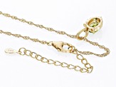 Pre-Owned Green Peridot 18k Yellow Gold Over Sterling Silver Leo Pendant With Chain 0.70ct