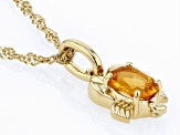 Pre-Owned Yellow Brazilian Citrine 18k Yellow Gold Over Sterling Silver Scorpio Pendant With Chain 0