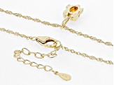 Pre-Owned Yellow Brazilian Citrine 18k Yellow Gold Over Sterling Silver Scorpio Pendant With Chain 0