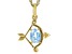 Pre-Owned Sky Blue Topaz 18k Yellow Gold Over Silver Sagittarius Pendant With Chain 0.81ct