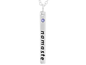 Pre-Owned Tanzanite Silver Namaste Pendant With Chain 0.14ct