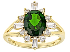 Pre-Owned Green Chrome Diopside 14k Yellow Gold Ring