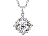 Pre-Owned White Cubic Zirconia Rhodium Over Sterling Silver Dancing Pendant 1.58ctw