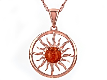 Picture of Pre-Owned Sunstone Copper Sun Design Pendant With Chain