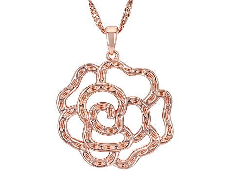 Pre-Owned Copper Flower Shape Pendant With Chain