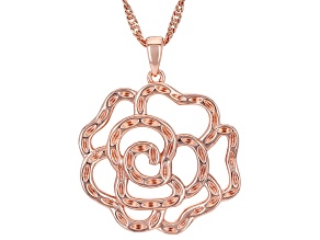 Pre-Owned Copper Flower Shape Pendant With Chain